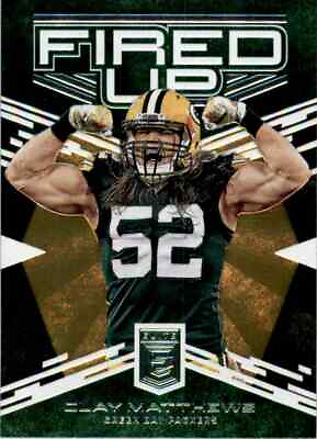 #ad 2017 Elite Fired Up Green Football Cards Clay Matthews #6 63417 $1.64