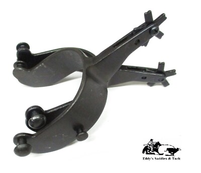#ad Bull Riding Spurs 30 Degree Offset Black Steel New From Eddy#x27;s Tack $26.90