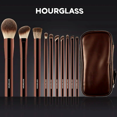 #ad 10pcs Hourglass Makeup Brush Set Portable High Quality Soft Brush Set with Case $68.99