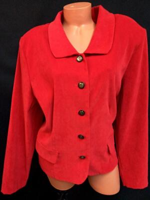 #ad Sag Harbor red long sleeves padded buttoned down faux suede jacket 22W $14.99