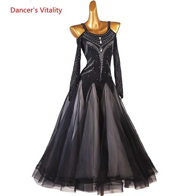 #ad Modern Dance Skirt Women National Standard Dance Dress Waltz Dance Outfit $154.57