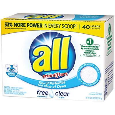 #ad All Powder Laundry Detergent Free Clear for Sensitive Skin 52 Ounces 40 Loads $30.73