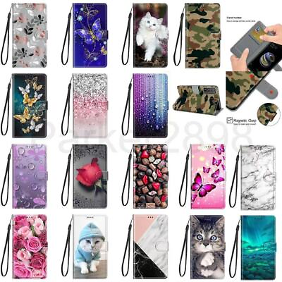 #ad For Samsung Galaxy S21 S20 S10 S9 S8 Ultra Plus FE Pattern Leather Wallet Case $9.99