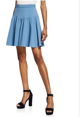 #ad JILL Jill Stuart Womens Size 12 Blue Ruffle A line Mini Skirt With Pockets $29.94