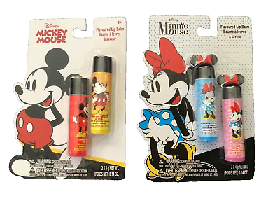#ad Disney Mickey Mouse amp; Disney Minnie Mouse Lip Balms 2ct EACH NEW IN PACKAGES $8.39