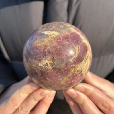 #ad 1.6LB 3.1quot;Natural Pink Tourmaline Sphere Crystal Quartz Ball Reiki Healing Gift $78.00