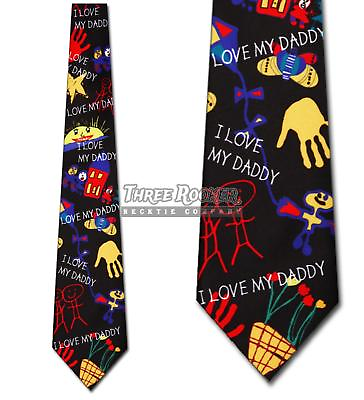 #ad Daddys Drawings Necktie Fathers Day Ties Child Children Mens Holiday Neck Tie $18.75