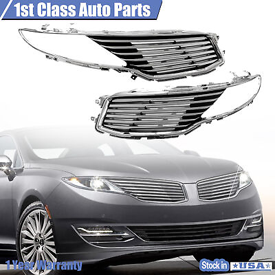 #ad Pair Of Left amp; Right Radiator Chrome Grille For 13 16 Lincoln MKZ DP5Z8201BA $318.88
