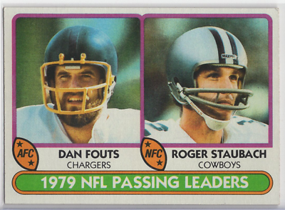#ad 1979 Topps Dan Fouts Roger Staubach NFL Passing Leaders#331 $1.75
