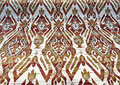 Swavelle Esperanza Persimmon Red Ikat Chenille Upholstery Fabric By The Yard $21.95