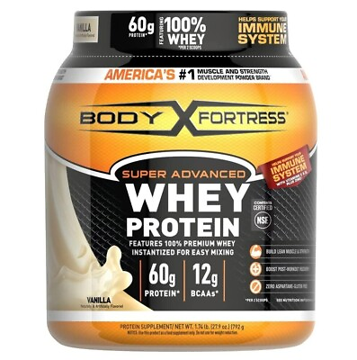 #ad Body Fortress 100% Whey Premium Protein Powder Vanilla 1.74lbs Packaging May $19.39