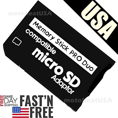 #ad Memory Stick Pro Duo Adapter Micro SD SDHC TF Card Reader Converter Camera PSP $2.85