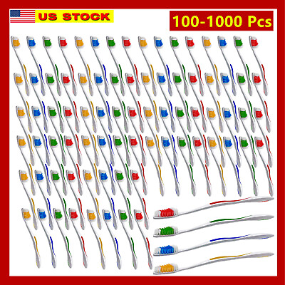 #ad 1000 Toothbrushes Lot Wholesale Standard Classic Toothbrush Individually Wrapped $139.99