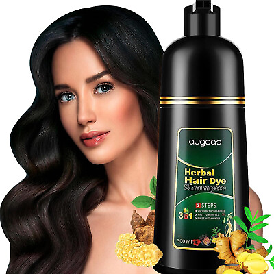 #ad Hair Black 500ML Shampoo Herbal Natural Dye 1 3 Moisturizing Shampoo in Color $18.99