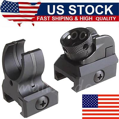 #ad Tactical Metal Low Profile Front amp; Rear Sight Set For Picatinny Diopter Scope $17.99