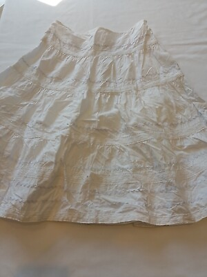 #ad Ladies Skirt New Look 10 Zip Up Knee Length White 20453 GBP 15.00