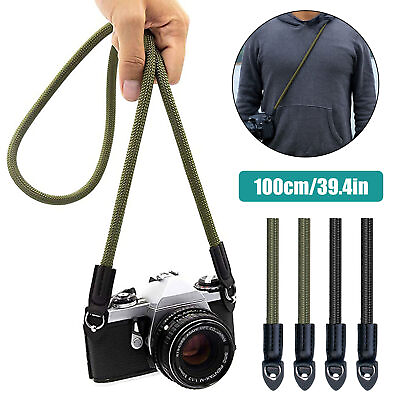 #ad Hand Made Braided Camera Single Shoulder Neck Strap RopeLeather For Leica Sony $7.06