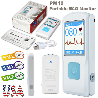 #ad FDA Handheld Portable ECG Machine Heart Beat EKG Monitor USB Bluetooth Recorder $79.00