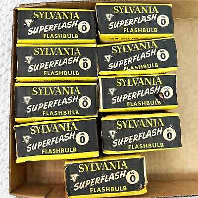 #ad NOS Vintage Sylvania Superflash Blue Dot Flashbulbs No. 0 Class M Lot of 9 $15.99