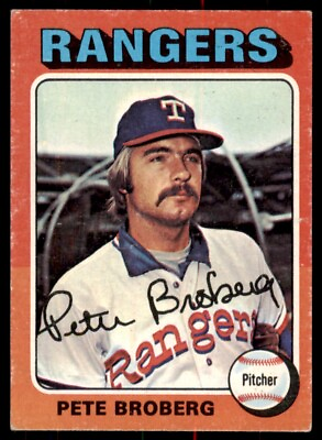 #ad 1975 Topps Mini Pete Broberg VG Texas Rangers #542 $1.99