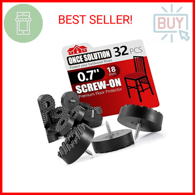 #ad Screw On Rubber Feet for Furniture 32PCS Floor Protector for Chair Leg 0.7quot; $12.80