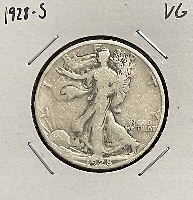 #ad 1928 S Walking Liberty Half Dollar VG Very Good 90% Silver $27.95