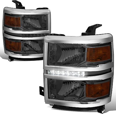 #ad 2PCS Smoked Housing Amber Corner LED DRL Bar Headlight Headlamps Compatible with $247.99