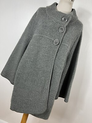 #ad Carole Little 3X Cardigan Swing Gray Button Jacket Sweater Acrylic Blend D1 $22.20
