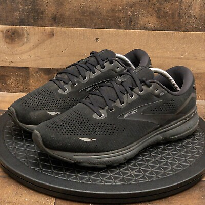 #ad BROOKS GHOST 15 MENS ATHLETIC SHOES RUNNING WALKING GYM TRIPLE BLACK SIZE 12EE $46.77