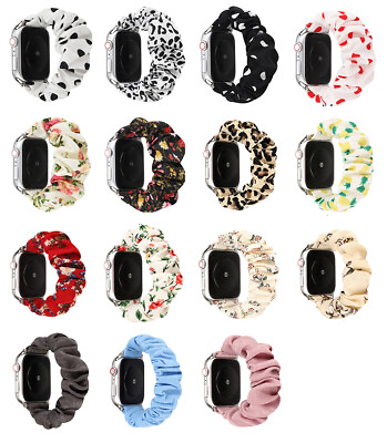 #ad For Apple Watch Series SE 6 5 4 3 2 1 iWatch Band Scrunchie Elastic Watch Strap $8.99
