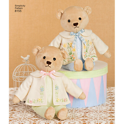 #ad Simplicity 8155 Sew Craft Pattern Stuffed Animal 21.5quot; Teddy Bear with Clothes $13.29