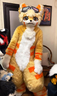 #ad Fursuit Long Fur Husky Dog Fox Mascot Costume Carnival Halloween Suit Cosplay23# $309.12