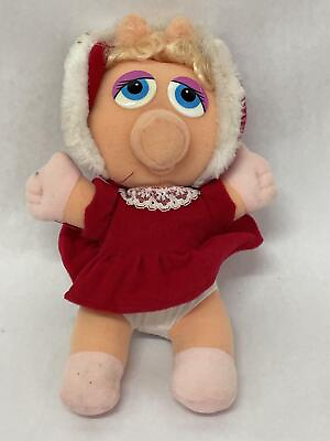 #ad Vintage 1987 Henson Associates Baby Miss Piggy Muppet Christmas Plush 7 in $10.50