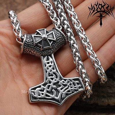 #ad Viking Thor Hammer Jewelry The Dark World Norse Magic Mjolnir Pendant Necklace $17.99