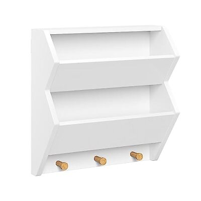 #ad Kids Catch All Wall Shelf with 3 Hooks White $47.32