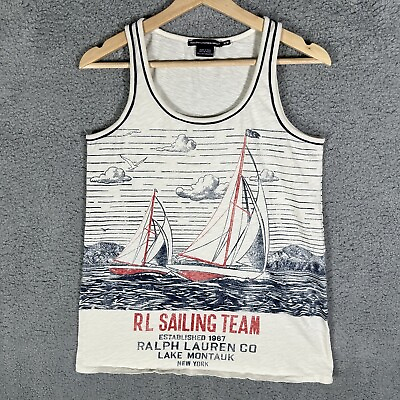 #ad Vintage Ralph Lauren Sport Sailing Team Tank Shirt Very Rare Men#x27;s Size Medium $48.75