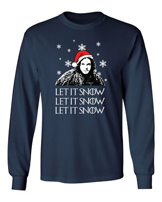 #ad Game of Thrones Jon Snow Shirt Let It Snow Christmas Mens amp; Youth Long T Shirt $20.99