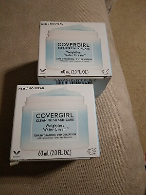 #ad Lot of 2 Covergirl Clean Fresh Skincare Weightless Vegan Water Cream 2.0 Oz seal $19.00