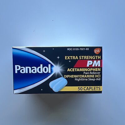 #ad Pack of 1 Panadol Extra Strength PM Caplets 50 Count EXP 05 24 $6.49