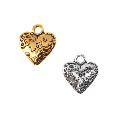 #ad Small Heart w Love Metal Charms 3 4 Inch 18 Count $9.40