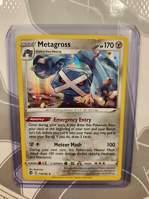 #ad Pokemon Metagross 119 195 Ultra Rare Silver Tempest Top Loader Card $1.49