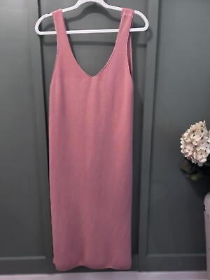 #ad Woman’s M Knit Sleeveless Beach Summer Dress. Midi Boutique Dress $14.99