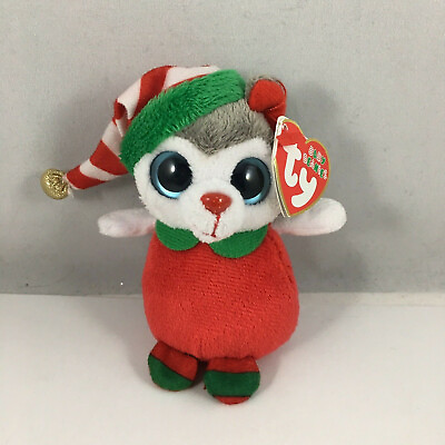 #ad TY Baby Beanie JUNEAU the Christmas Husky Dog 4 inch MINT WITH MINT TAGS $13.95