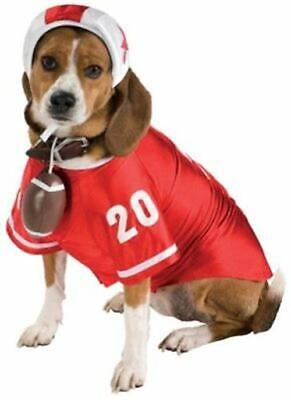 #ad New FOOTBALL DOG COSTUME Small Red White Jersey w Helmet Rubies Cute Pet Outfit $12.50