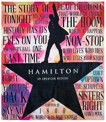 #ad Musical Hamilton Lightweight Super Soft Throw Blanket Tapestry 60quot; x50quot; New $29.99