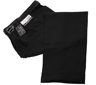 #ad Mens Trousers Black Dress Pants Big amp; Tall Pleated Slacks amp; Belt Sizes 44 to 70 $29.99