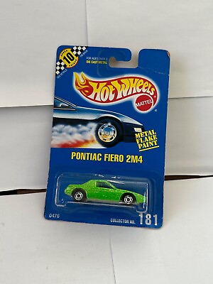 #ad Hot Wheels Blue Card Pontiac Fiero 2M4 Green Glitter Speed Points #181 CHO K89 $6.99