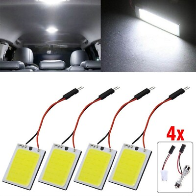#ad 4pcs 24 SMD COB LED T10 4W Light Car Interior Panel Lights Dome Lamp Bulb White $9.06