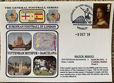 #ad Tottenham Hotspur v Barcelona 2018 Dawn First Day Cover GBP 4.95