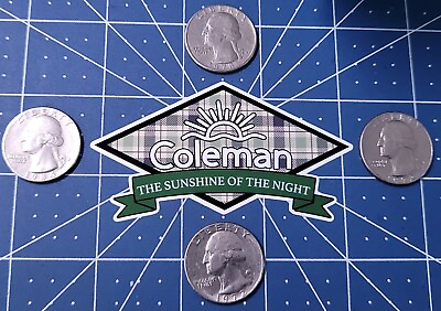 #ad Coleman quot;The Sunshine Of The Nightquot; GREEN PLAID #1. Collectible sticker $2.99